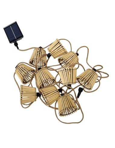 Guirlande solaire en jute d'extérieur Okinawa | leonleds