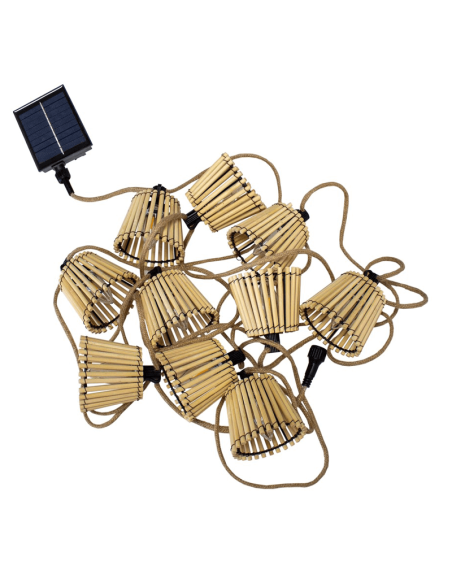 Guirnalda de yute exterior Okinawa solar | LeonLeds