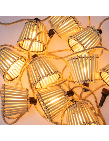 Guirlande de jute d'extérieur Okinawa avec cordon | leonleds