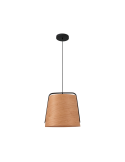Lámpara colgante redonda de madera y metal Stood