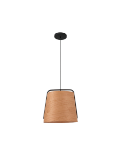 Lámpara colgante redonda de madera y metal Stood