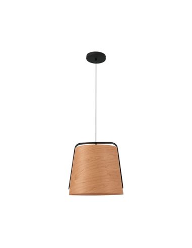Lámpara colgante redonda de madera y metal Stood