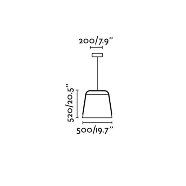 Suspension ronde en bois et métal Mesures Stood Faro