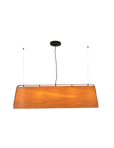 Lámpara colgante alargada Stood de madera con 5 luces