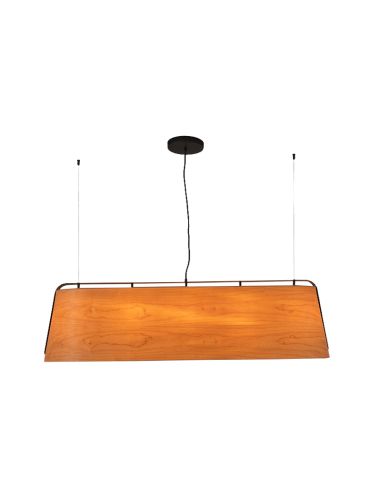 Lámpara colgante alargada Stood de madera con 5 luces