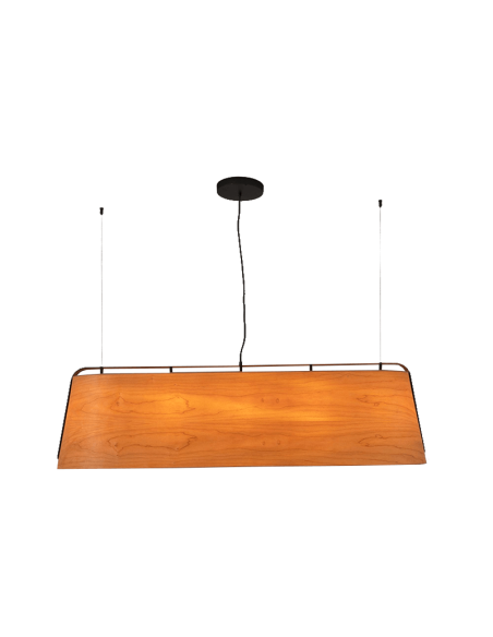 Suspension longue en bois Stood à 5 lumières