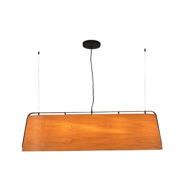 Suspension longue en bois Stood à 5 lumières