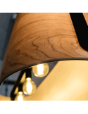 Suspension allongée en bois Stood avec 5 ampoules E27