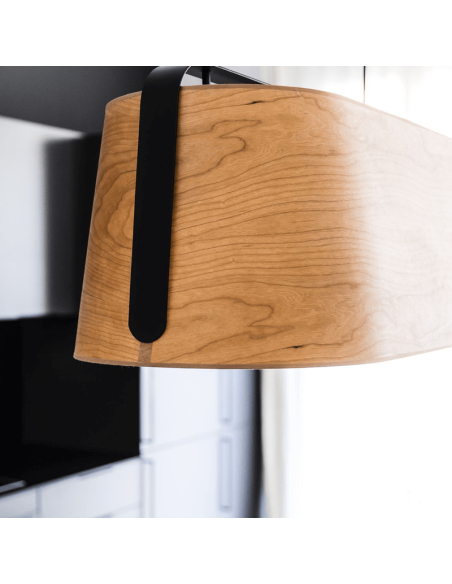 Lámpara colgante Stood de madera con 5 luces E27