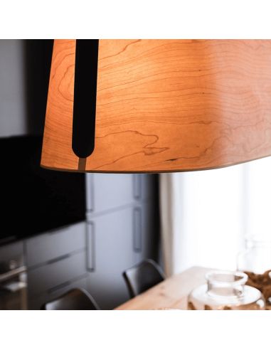 Suspension en bois Stood avec 5 ampoules E27 Faro