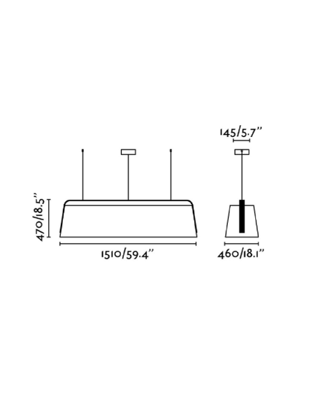 Lámpara colgante Stood de madera con 5 luces E27 medidas