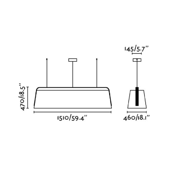 Lámpara colgante Stood de madera con 5 luces E27 medidas