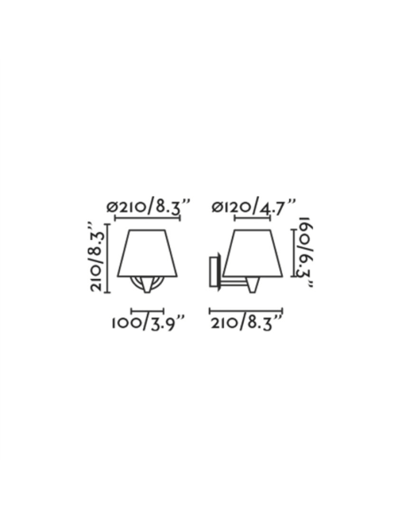 Applique murale noire avec abat-jour en rotin mesures Sumba