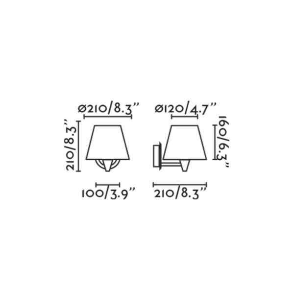 Aplique de pared negro con pantalla de ratán Sumba medidas