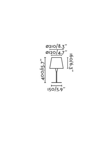Lámpara de sobremesa mini de ratán Sumba 1xE27 medidas