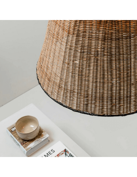 Lámpara colgante con pantalla de ratán Sumba 1xE27 detalle