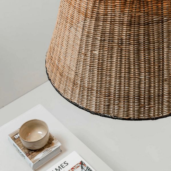 Lámpara colgante con pantalla de ratán Sumba 1xE27 detalle