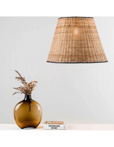 Lámpara colgante con pantalla de ratán Sumba 1xE27 ambiente