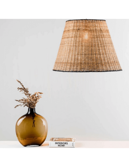 Lámpara colgante con pantalla de ratán Sumba 1xE27 ambiente