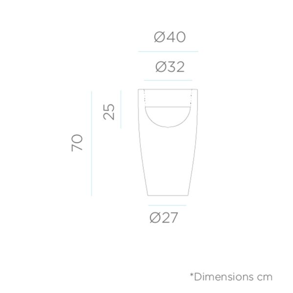 Maceta con luz multicolor recargable Bambú de 70 medidas