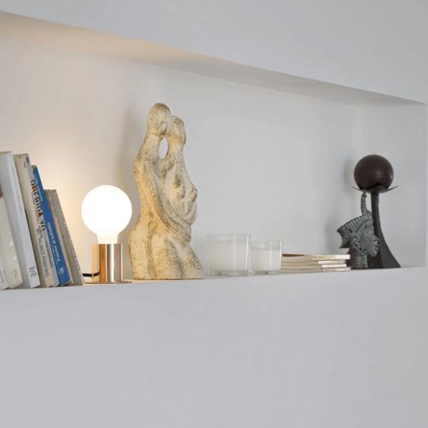 Candeeiro de mesa Ten metal sem sombra 1xE27 cobre ambiente