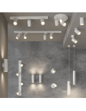 Faixa de teto Modrian com 4 focos série ambiente branco