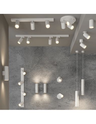 Regleta de techo Modrian con 4 focos blanca ambiente serie