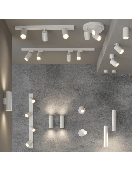 Faixa de teto Modrian com 4 focos série ambiente branco