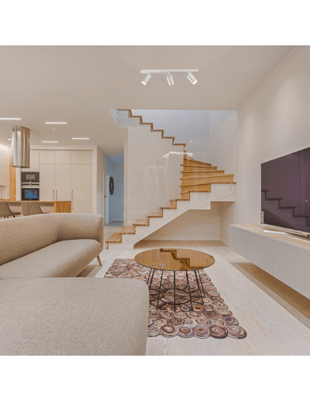 Bande de plafond Modrian avec 3 spots blancs d'ambiance