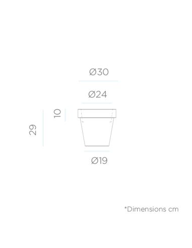 Cache-pot solaire et rechargeable Magnolia 30 LED avec mesures de contrôle à distance
