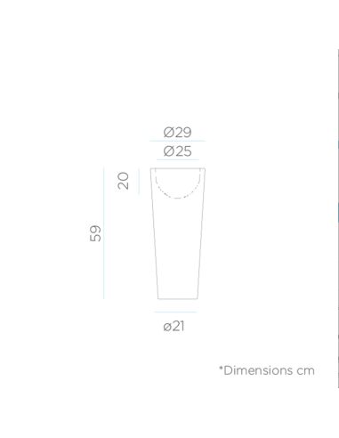 Maceta exterior alta con luz LED...