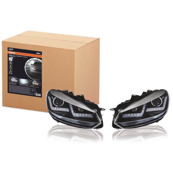Phares LED Golf 6 LEDriving Xenarc Chrome - Pack 2 LEDHL102-CM Osram | leonleds