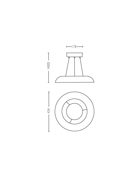 Candeeiro pendente inteligente LED Amaze Hue Ambiente preto medidas de luz quente