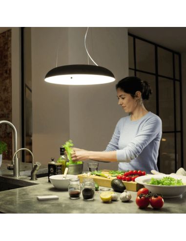 Luminária pingente de LED inteligente Amaze Hue preto ambiente