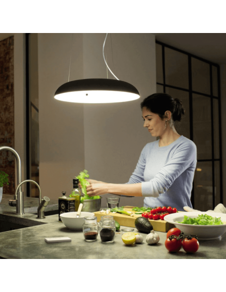 Suspension intelligente LED Amaze Hue noire ambiante