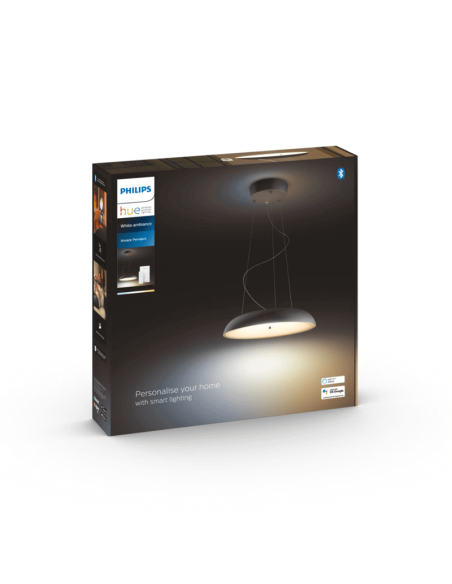 Lámpara Colgante Inteligente LED Amaze Hue Negra ambiente luz cálida embalaje