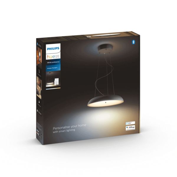 Lámpara Colgante Inteligente LED Amaze Hue Negra ambiente luz cálida embalaje