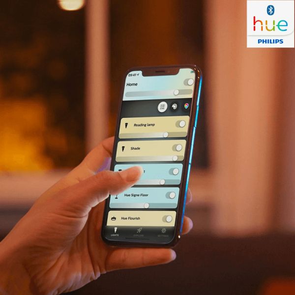 Lámpara Colgante Inteligente LED Amaze Hue Negra ambiente luz cálida app