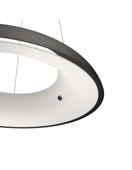 Luminária Pingente Inteligente LED Amaze Hue Ambiente preto detalhes de luz quente