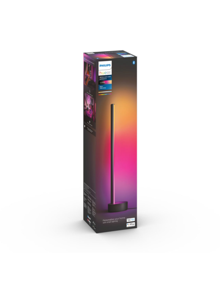 Lámpara de mesa LED negra inteligente Gradient Signe Philips Hue 2.000K hasta 6.500K + RGB embalaje