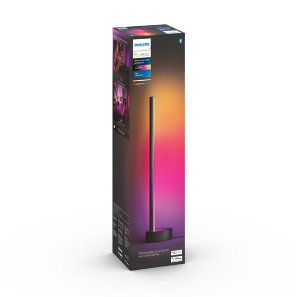 Lámpara de mesa LED negra inteligente Gradient Signe Philips Hue 2.000K hasta 6.500K + RGB embalaje