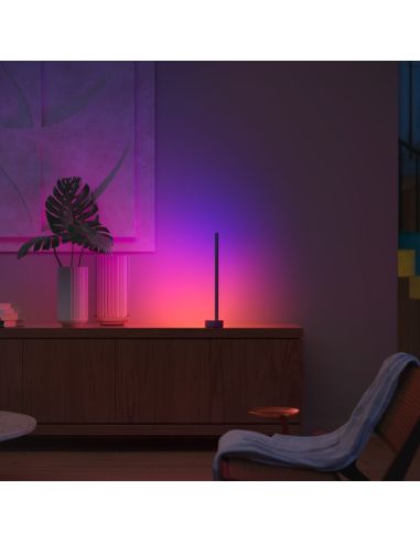 Lámpara de mesa LED negra inteligente Gradient Signe Philips Hue 2.000K hasta 6.500K + RGB ambiente