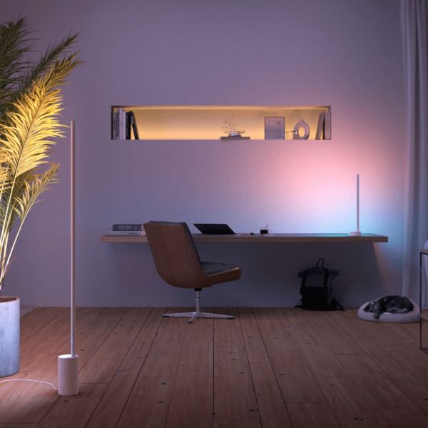 Lampadaire LED Moderne Blanc Dégradé Signe Philips Hue Dimmable Ambient