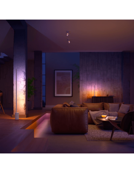 Moderna luminária de chão de LED com gradiente branco Signe Philips Hue regulável ambiente Philips Hue