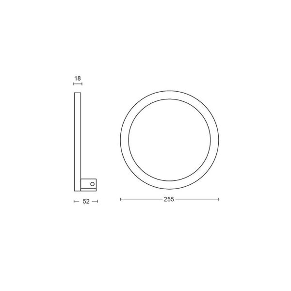 Applique murale LED ronde intelligente Sana Hue Blanc 20W RGB mesures