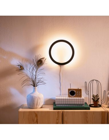 Aplique LED moderno negro Inteligente Sana Hue ambiente luz blanca