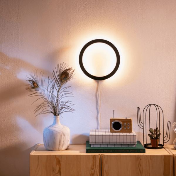 Aplique LED moderno negro Inteligente Sana Hue ambiente luz blanca