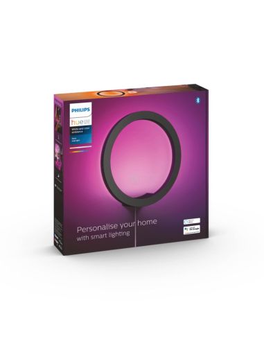 Aplique LED moderno negro Inteligente Sana Hue ambiente luz blanca emabalaje