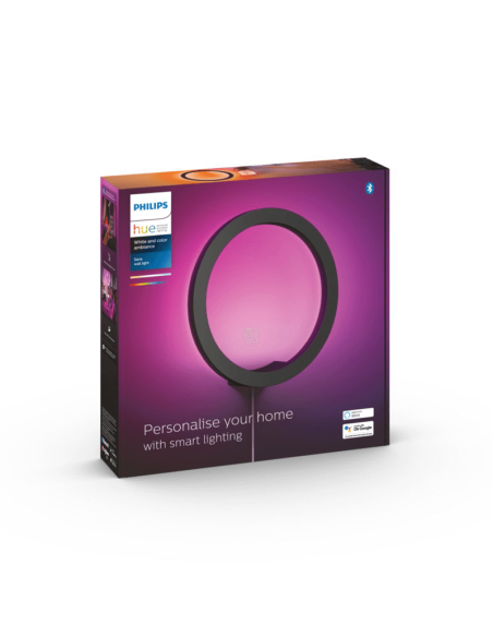 Lâmpada de parede LED moderna preta Smart Sana Hue luz ambiente embalagem branca