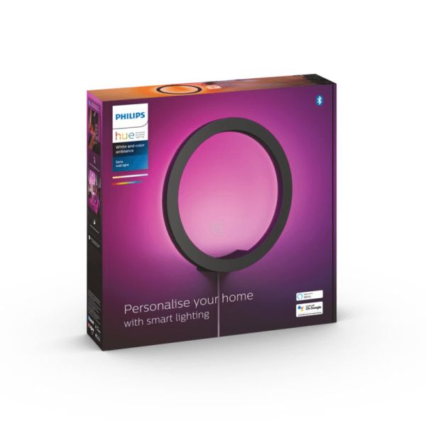 Aplique LED moderno negro Inteligente Sana Hue ambiente luz blanca emabalaje